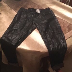 leather joggers